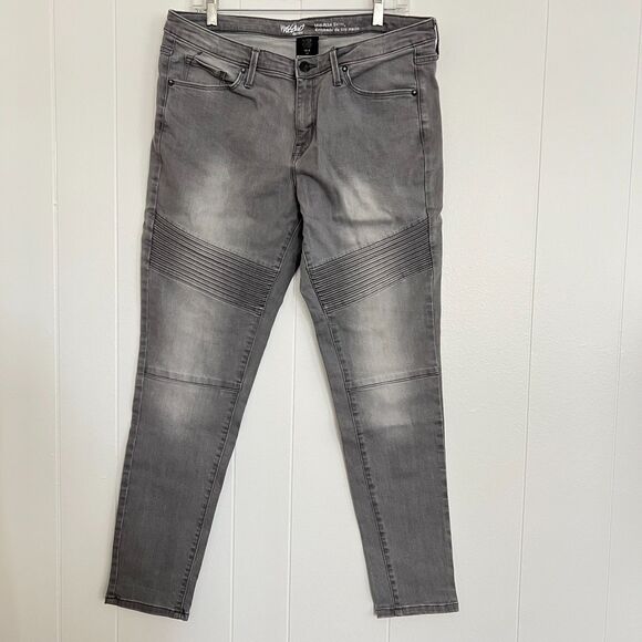 Mossimo Denim Gray Mid-Rise Skinny Leg Cotton Jeans 14R - Picture 1 of 6
